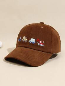 1 Pieza Casual Diario De Niños Bordada Con Diseño De Coche, Gorra De Béisbol De Protección Solar Al Aire Libre - Multicolor - Ver 7