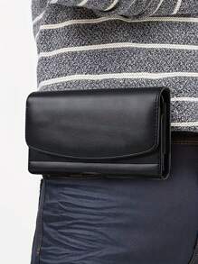 通用手机袋，兼容 iPhone，手机皮套，带腰带夹和腰带环 [磁性闭合] PU 皮革手机袋，适用于大多数手机 父亲节礼物 夏季新生书籍 返校多功能宿舍大学万圣节男士礼物 秋季圣诞节尖叫男包旅行包男士斜挎包 冬季圣诞礼物 腰包 - 黑色 - 查看 4