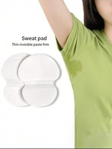 2pcs/Pack Disposable Underarm Sweat Pads, Summer Unisex Armpit Perspiration Absorbing Invisible Stickers - White - View 1