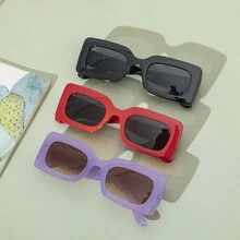 1 件装欧美糖果色方形框架时尚眼镜复古眼镜