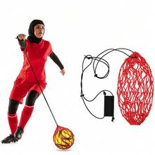 單人足球射門訓練器,無需手部輔助的訓練輔助器,單人練習,適用於3/4/5號球 - 藍色 - 查看 4