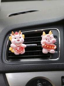 1pc Self Adhesive New Year Blessings Dragon Air Vent Clip (With Incense) For All Car Models, New Year's Gift - Multicolor - View 4