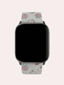 1入簡約版粉色火龍果圖案白色tpu手錶帶,適用於38/40/41/42/44/45/49毫米蘋果手錶ultra/se/8/7/6/5/4/3/2/1 - 粉色 - 查看 2