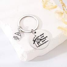 New HOME NEW Adventure Stainless Steel Keychain Key Ring For New Home New House - Silver - View 5