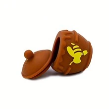 1 个迷你容器，彩色 0.17 盎司硅胶蜂蜜容器盒，用于奶油，送给朋友的特殊盒子礼物，吸烟配件礼物 - 棕色 - 查看 4