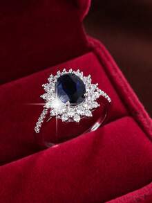 1 件奢華向日葵設計時尚女銅戒指 - 彩色 - 查看 4