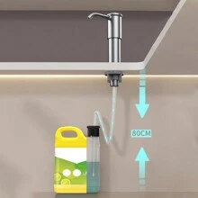 1套內置肥皂液泵水槽臺面洗碗液擴展管套件廚房浴室抗漏擴展管,無需再加裝補充 - 銀色 - 查看 4