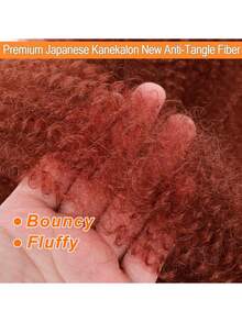 Afro   Xoắn Tóc Lập dị Xoắn Bím tóc Tóc Mềm mại Sợi tổng hợp Móc sự thêu Đối với Đau khổ Mùa Xuân Xoắn Nối tóc - Rỉ Nâu - Xem 4