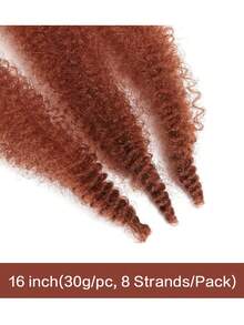 Afro   Xoắn Tóc Lập dị Xoắn Bím tóc Tóc Mềm mại Sợi tổng hợp Móc sự thêu Đối với Đau khổ Mùa Xuân Xoắn Nối tóc - Rỉ Nâu - Xem 6