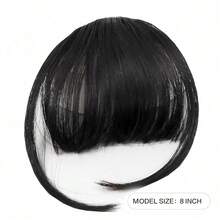1pc Bangs Hair Clip In Bangs For Girls Synthetic Clip In Air Extensions For Daily Use Hair Accessories - Black - View 4