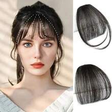 1pc Bangs Hair Clip In Bangs For Girls Synthetic Clip In Air Extensions For Daily Use Hair Accessories - Black - View 1