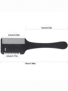 1 peine cortador de cabello, rasuradora de doble filo, recortador de puntas abiertas y estilizador para cortar y peinar cabello delgado y grueso - Negro - Ver 2