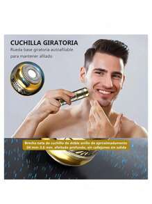 Kit de rasuradora y afeitadora para hombre cabello barba diseño viaje - Dorado - Ver 3