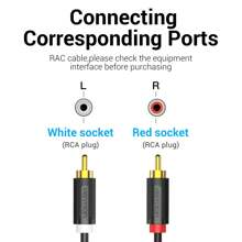 Vention Rca音頻線 2公尺 To 2公尺 Rca 音訊線 為電視cd播放器dvd播放器功放器提供rca音頻線 - 黑色 - 查看 4