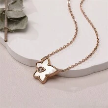 1pc Stainless Steel Asymmetrical Pentagram Pendant Necklace For Women, Suitable For Dating, Party, And Office - Irregular Five-pointed Star - View 6