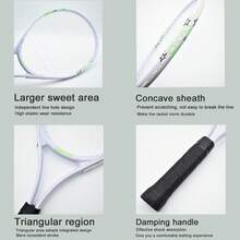 Professional Aluminium Alloy New Technology Oxford String 23 Inch Tennis Racket Set With Solo Practice Rebound Trainer Base, Beginner, Light-Weight, Shock-Absorption, Large Surface, Strung, Rebound, Outdoor Sports Training Equipment - Green - View 4