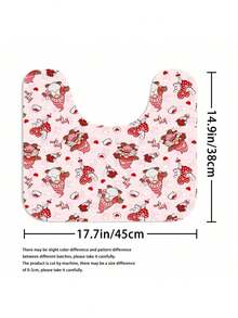 4pcs/Set Creative Valentine'S Day Heart Tree & Truck Pattern Printed Shower Curtain Set, Including Bathroom Curtain, Carpet, Toilet Cover, Non-Slip Mat And 12 Hooks - Multicolor - View 6