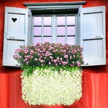 12Pcs Planta Artificial Colgante Wisteria, Artificial Wisteria Flores Guirnalda Plantas Plantas Artificial Decoración Hojas de Follaje Falsas Planta de Vid Colgante para el Hogar Decoración - Blanco - Ver 3