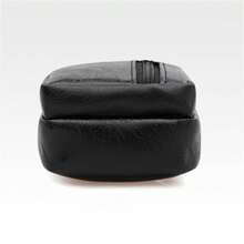 高容量肩帶男式臀包,男士真皮信使袋,男士時尚商務斜挎包、肩背包、斜挎包、方形包、黑色包,商務休閒防水情人節禮物男性 - 黑色 - 查看 4