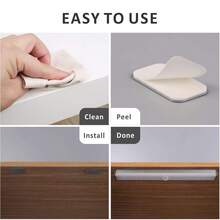 1入櫥櫃燈,8.3英寸14 Led運動感應室內燈,可usb充電無級調光和膠粘櫥櫃燈,適用於櫥櫃,走廊,樓梯,衣櫃和廚房 - 暖黃光 - 查看 5