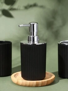 4 件套浴室配件 简单条纹洗手液器、牙刷架、玻璃杯、肥皂盒 返校季 - 彩色 - 查看 6