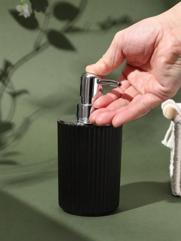 4 件套浴室配件 简单条纹洗手液器、牙刷架、玻璃杯、肥皂盒 返校季 - 彩色 - 查看 3
