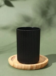 4 件套浴室配件 简单条纹洗手液器、牙刷架、玻璃杯、肥皂盒 返校季 - 彩色 - 查看 5