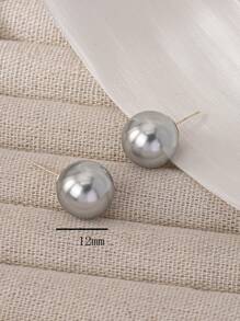 1對時尚而優雅的珍珠耳釘,適用於日常通勤服裝 - 珍珠耳環 - 查看 7