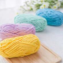 1pc 50g Knitted Yarn Chunky Soft Warm Crochet Knitting Yarn For Doll Clothes, Shoes Diy Crafting Gift - Mauve Purple - View 3