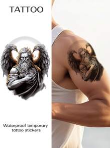 1片宙斯紋身貼紙,防水耐用,適用於男性手臂