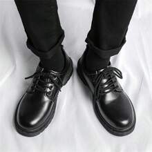Men's Low Cut Lace-Up Casual And Business Oxford Shoes - Black - View 5