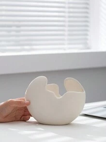 1 件水培陶瓷花盆，创意个性化浇水植物花瓶容器，室内插花家居装饰，办公桌装饰品，室内植物容器 - 白色 - 查看 5