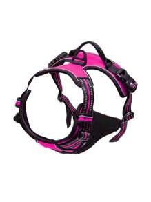 1 件耐用反光背心式胸帶,適合大中型犬,用於戶外遛狗 - 玫紅色 - 查看 1