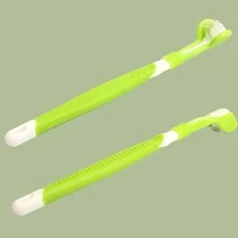 1入組寵物牙刷,3頭,三面軟毛貓狗口腔清潔刷