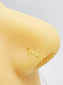 2pcs 925 Sterling Silver Twist Nose Ring Color Gold Piercing Thin Helix Hoop Earring Jewelry
