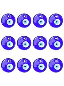 2 Piezas Colgantes De Ojo Turco Hechos A Mano Con Vidrio Soplado - Azul - Ver 2