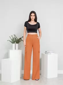 Women Pants - 咖啡棕 - 查看 1