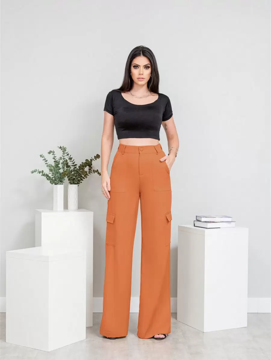 Women Pants - 咖啡棕 - 查看 1