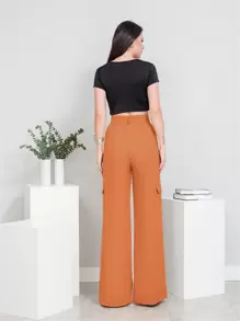 Women Pants - 咖啡棕 - 查看 3