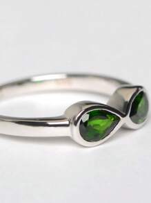 1pc Fashionable Infinity Symbol Cubic Zirconia Women's Ring For Wedding & Party - Green - View 3