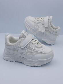 女童運動鞋網眼鞋，厚底鞋，休閒鞋，兒童跑步軟底鞋，時尚 - 白色 - 查看 1