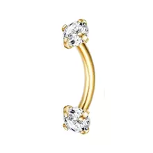 ORAZIO 1 Pieza Piercing de 16G para Rook, Anillos de Ceja, Piercing de Acero Inoxidable para Labio, Aros de Cartílago para Rook, Daith, Pendientes Trágus, Barra Curva con CZ para Perforación Corporal