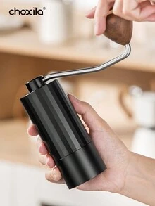 choxila 1pc Manual Coffee Grinder Capacity 16g With CNC Stainless Steel Conical Burr, 12 Internal Adjustable Setting, Hand Coffee Grinder With Walnut Handle Top For French Press, Drip, Espresso, For Travel/Camping/Home - Stripe - View 4