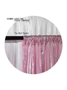 1pc 145*210cm Colorful Glitter Fabric For Wedding Decoration Diy Sewing Backdrop Background Cloth Sequins Photography Studio Background Screen Curtain Suitable For Birthday, Wedding Party And Festival Background Cloth,Christmas - Pink - View 3