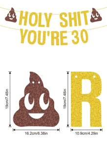 1 套 30 岁 40 岁 50 岁 60 岁 70 岁生日装饰品，适合女性男性金色 DIY 串闪生日派对装饰标志趣味横幅 30 岁生日派对用品神圣的你 30 岁生日横幅派对装饰，圣诞节