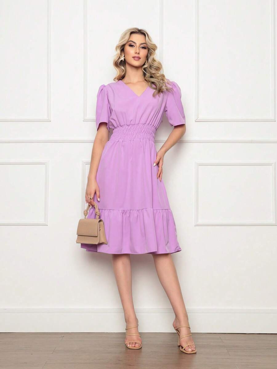 Women Dresses - Màu Lilac Tím - Xem 1