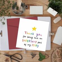 1張感謝卡,寫有'thank You For Being Part Of My Story '字樣,適用於感謝老師、最好的朋友、導師、朋友 - 彩色 - 查看 4