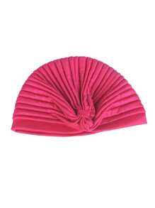 1pc Women's Bohemian Style Headscarf Cap, Suitable For Daily Use, Windproof, Sandproof, Postpartum Headwear - Hot Pink - View 5