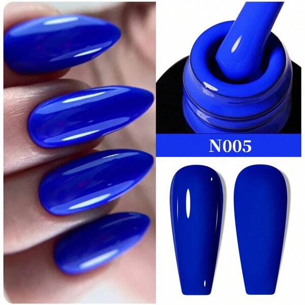 XEIJAYI 1pc 7.3ml Blue Gel Nail Polish, French Nail Polish, Soak Off UV Light Cure Gel Polish, Art Design Manicure Salon DIY Salon Gel