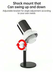 USB Plug RGB Gaming Capacitive Microphone - White - View 8